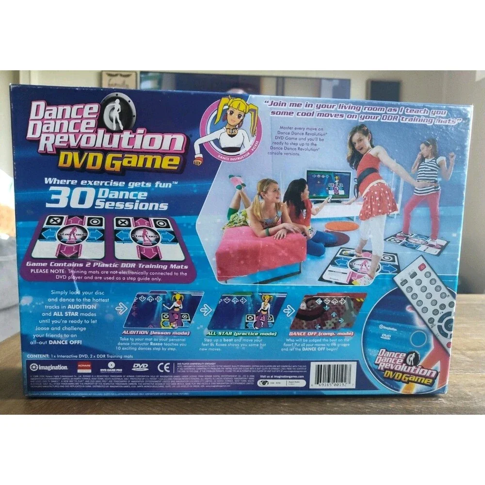 Dance Dance Revolution DVD Game 2006 30 Dance Sessions DDR Complete Ages 5 & Up